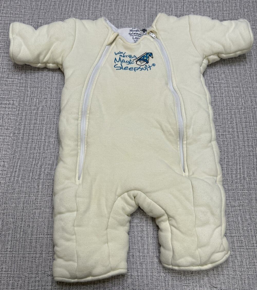Baby Merlin's Magic Sleepsuit Ivory Large 6-9 Months Sleep Sack Swaddle Suit